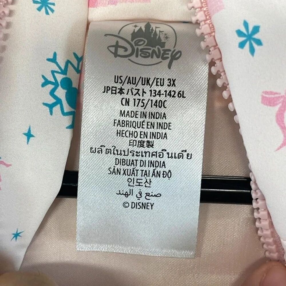 Disney Pink Princess Castle Snowflake Puffer Jacket Girls 3X NWT - Picture 6 of 7